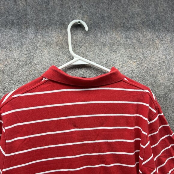 Polo Ralph Lauren Shirt Mens Large Red White Stripe Pony Logo Polo Short Sleeve - Picture 3 of 10